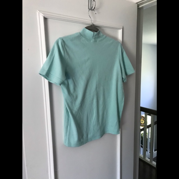 Blair Mock Neck Short Sleeve Blouse Sea foam - Picture 10 of 15